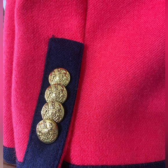 J. Crew Size 6 Lady Jacket Cropped Blazer Double Serge Wool Berry Pink - Picture 8 of 13